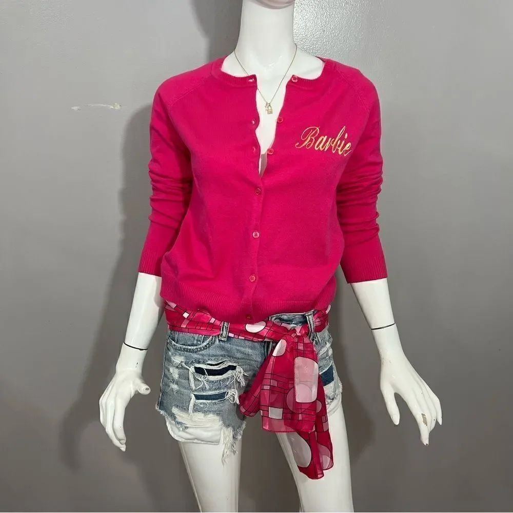 Carolyn Taylor Hot Pink Barbiecore Cardigan‎ Sweater - S